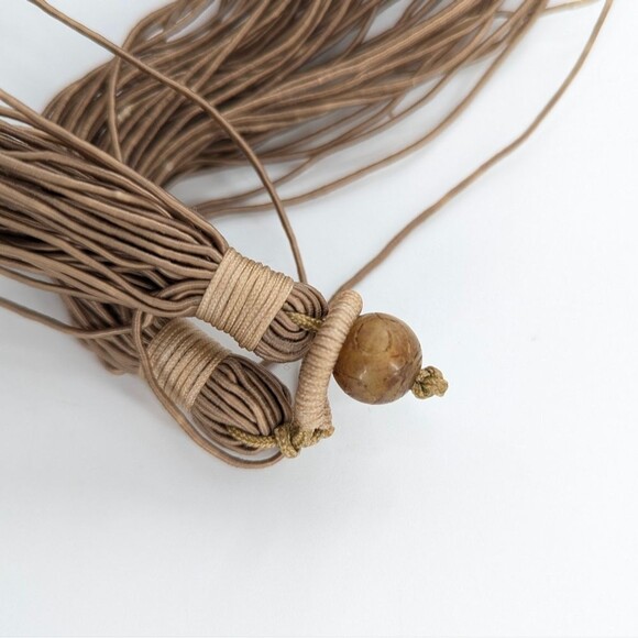 Vintage Carved Jade Large Shell String Beach Ocean Boho Pendant Necklace - Picture 3 of 5